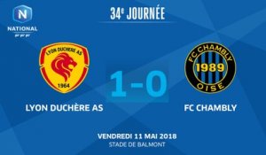 J34 : Lyon Duchère AS - FC Chambly-Oise (1-0), le résumé