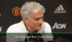 38e j. - Mourinho : "Les rumeurs sur Martial sont fausses, il est blessé"