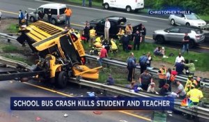 Un car scolaire heurte un camion et se renverse sur une autoroute du New Jersey cette nuit: 2 morts et 40 blessés