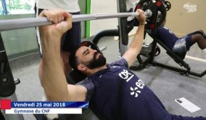 Séance matinale en salle pour les Bleus