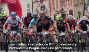 Course de VTT cross-country dans le centre historique de Prague