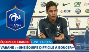 Équipe de France, Conf' Express - Raphaël Varane : "une équipe difficile à bouger"