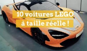 10 voitures LEGO reproduites à taille réelle