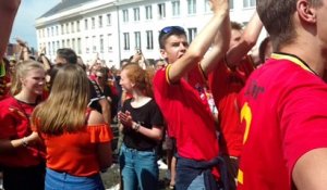 La fiesta à Tournai à la fin du match Belgique-Tunisie