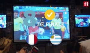 La joie des supporters français après la victoire de la France face à l'Argentine