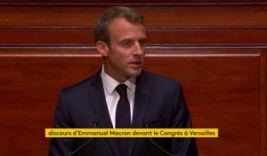 Emmanuel Macron devant le Congrès : "Je n'ai rien oublié du choix que la France a fait il y a une année. Je n’ai rien oublié des peurs, des colères accumulées pendant des années. Elles ne disparaissent pas en un jour. Elles n’ont pas disparu en une année"