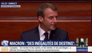 Macron devant le Congrès: "Le dédoublement des classes en zone d'éducation prioritaire est une mesure de justice sociale plus efficace que tous les dispositifs de redistribution"