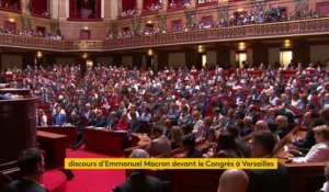 "Je souhaite renouer avec ce projet français que nous avons perdu de vue trop longtemps par frilosité ou confort intellectuel", conclut Emmanuel Macron devant le Congrès à Versailles