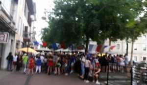 Le troisième but célébré par les supporters à Chambéry