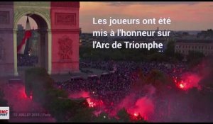 France championne du monde : Les visages des joueurs projetés sur l'Arc de Triomphe