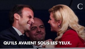PHOTOS. Coupe du monde 2018 : Emmanuel Macron et Kolinda Grabar-Kitarović ont partagé un moment très complice dans les tribunes