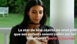 Kim Kardashian applique une règle stricte sur l’utilisation des téléphones avec ses enfants !