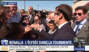 Affaire Benalla: en déplacement en Dordogne, Emmanuel Macron refuse de répondre aux questions des journalistes