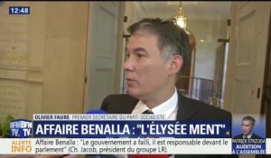 Rétropédalage d'Alain Gibelin: "Il est possible qu'il se soit trompé (...) mais l'Elysée ment depuis le début", estime Olivier Faure (PS)
