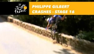 Chute de Philippe Gilbert / Crashes for Philippe Gilbert - Étape 16 / Stage 16 - Tour de France 2018