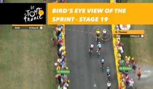 Vue aérienne sur le sprint de Geraint Thomas / Bird's eye view of the sprint - Étape 19 / Stage 19 - Tour de France 2018