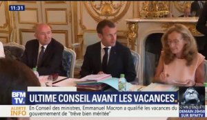 Emmanuel Macron a félicité ses ministres avant que le gouvernement ne parte en vacances