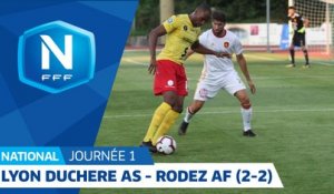 J1 : Lyon Duchère AS - Rodez Aveyron F. (2-2), le résumé