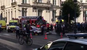 Un accident entre une voiture de police et une autre voiture à Bruxelles