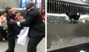 Un chauffeur Uber jette un de ses clients dans une fontaine