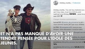 PHOTO. "Johnny, je t'aime" : Mickey Rourke n'oublie pas son ami rockeur