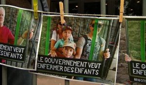 Manifestation en Belgique contre l'enfermement d'enfants de clandestins
