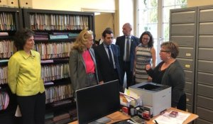 Visite à Flers de la ministre de la Justice, Nicole Belloubet