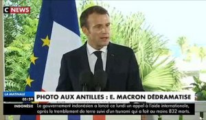 Emmanuel Macron répond à la polémique sur sa photo avec un jeune qui fait un doigt d'honneur à Saint Martin