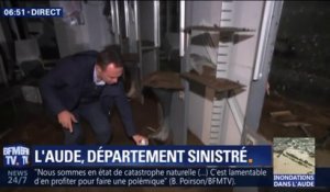 Première Édition délocalisée dans l'Aude: à Trèbes ce salon de coiffure est recouvert de plusieurs centimètres de boue