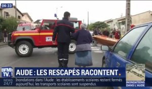 Inondations dans l'Aude: les rescapés racontent "je me suis vue mourir, c'est mon voisin qui m'a sauvé"