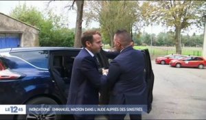 Inondations : Emmanuel Macron dans l'Aude auprès des sinistrés