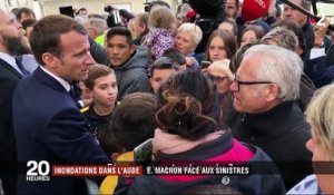 Inondations dans l'Aude : Emmanuel Macron face au désarroi des sinistrés