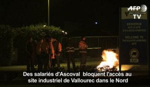 Blocage du site de l'aciériste Vallourec à Aulnoye-Aymeries