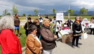 Plus de 100 manifestants contre l'implantation d'un poulailler près de l'Ehpad de Bésayes dans la Drôme