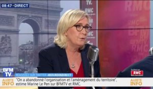 Pour Marine Le Pen, "Gérald Darmanin traite les gilets jaunes de nazis"