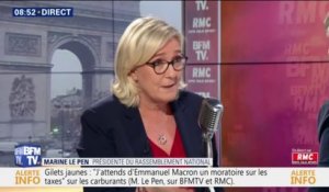 Pour Marine Le Pen, la prochaine manifestation des gilets jaunes sur les Champs-Elysées devrait être autorisée