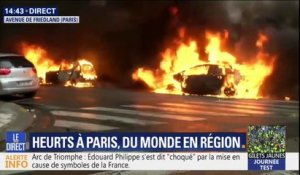 Heurts à Paris: des voitures sont incendiées à proximité des Champs-Élysées
