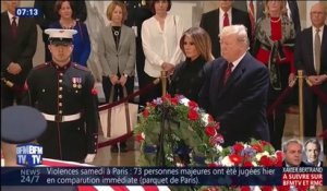 Donald Trump se recueille devant le cercueil de George H.W. Bush au Capitole