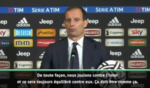 Derby d'Italie - Allegri : "C'est toujours équilibré contre l'Inter"
