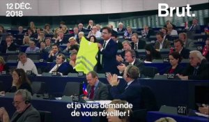 Au Parlement européen, un gilet jaune brandi pour évoquer l'attentat de Strasbourg