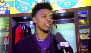 Nick Young After Scoring First Points as a Nugget