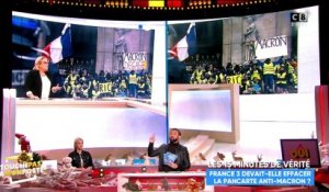 France 3 devait-elle effacer la pancarte anti-Macron ? L'avis de TPMP !
