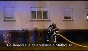 Un immeuble en feu rue de Toulouse à Mulhouse