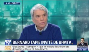 Bernard Tapie : "Je suis pour que le revenu universel existe, à condition que vous acceptiez des contreparties"