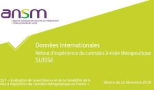 Données européennes : retours d’expérience du cannabis à visée thérapeutique ‐ Suisse