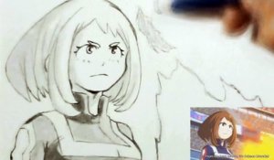Drawing Fight My Hero Academia - Uraraka Ochako vs Katsuki Bakugo