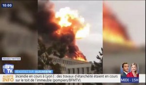 Les premières images des explosions et de l'incendie sur le campus de l'Université Lyon 1
