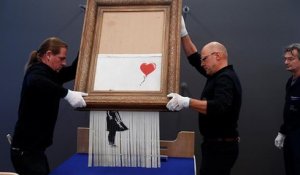 La toile autodétruite de Banksy s'expose en Allemagne