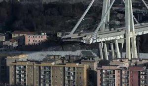 Gênes : 1e phase du démantèlement du pont en présence de Conte