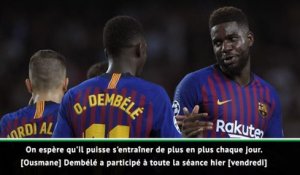 Barcelone - Valverde donne des nouvelles des Français Umtiti et Dembélé